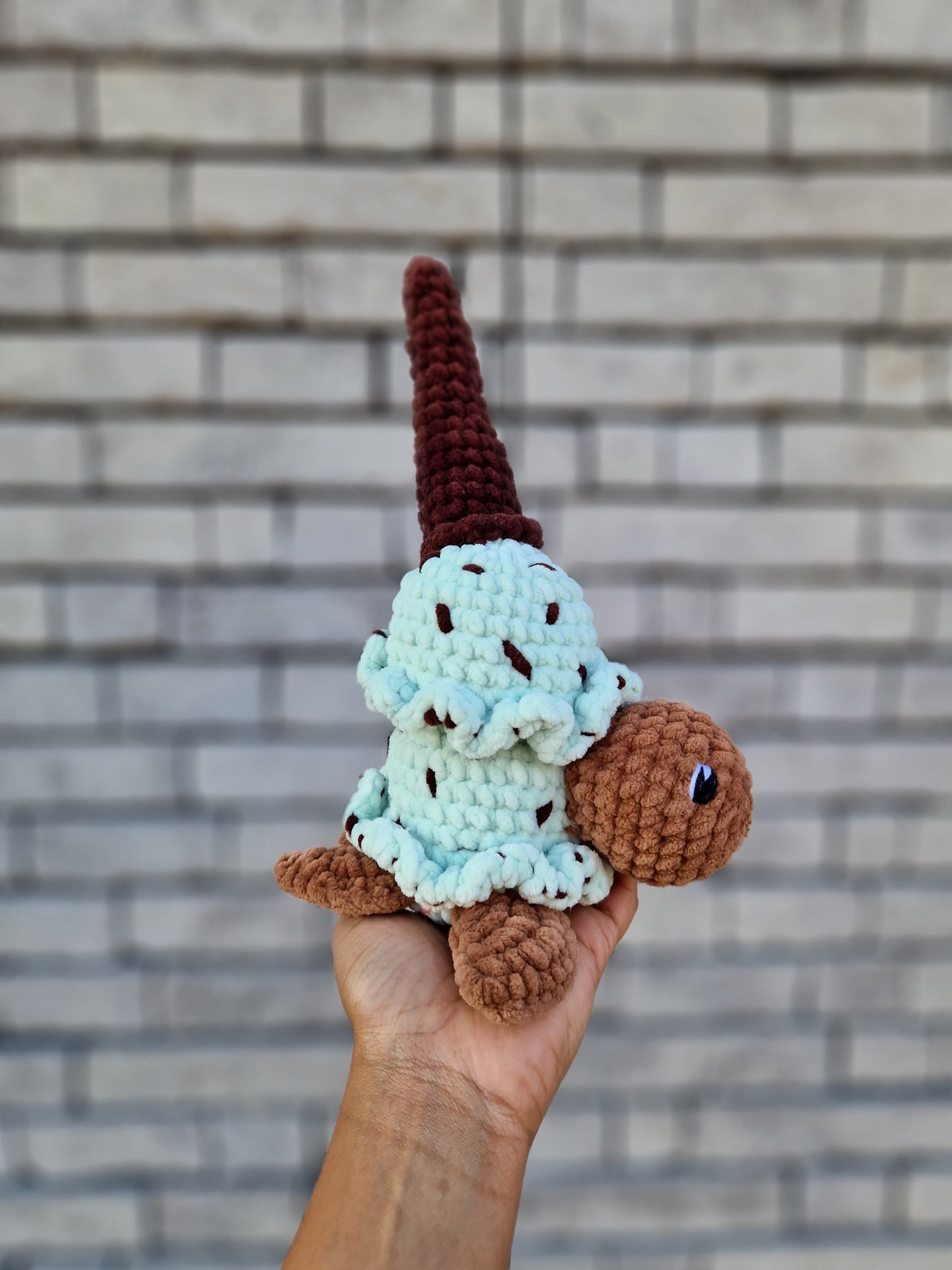 Tortue crochet amigurumi cornet de glace menthe chocolat - Candy & Stitch